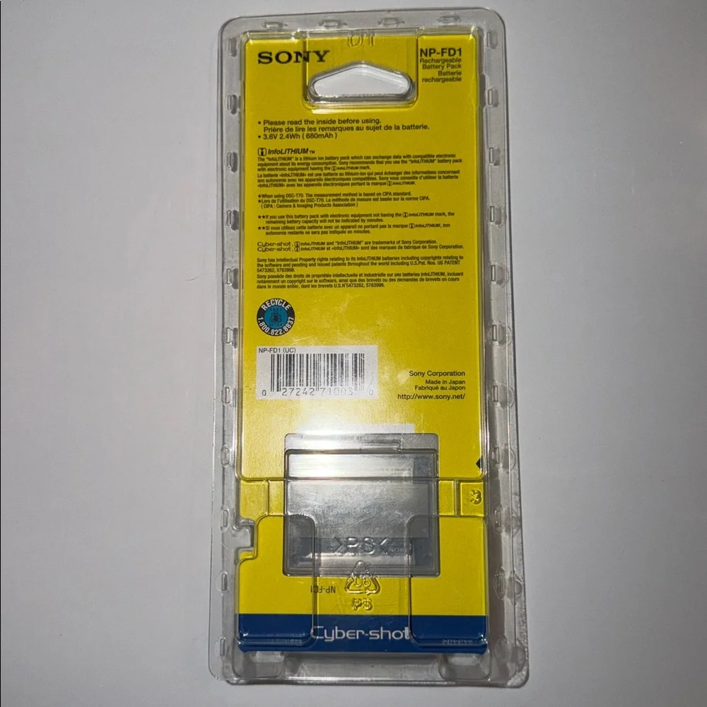 Sony NP-FD1 Digital Camera Battery Pack-Cyber-Shot-680mAh